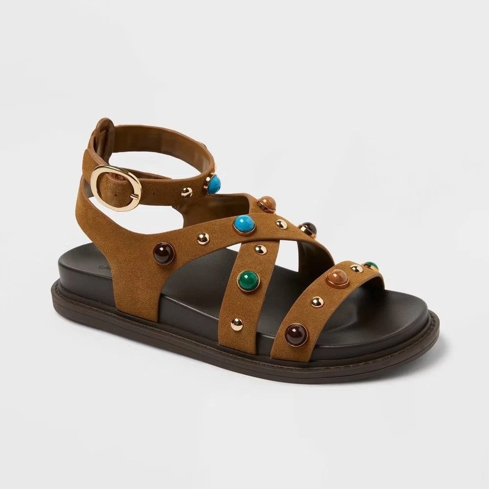 Women's Manya Sandals by Universal Thread Brown Size 11 New With Tags